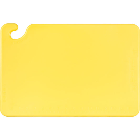 San Jamar CB121812YL 12" x 18" x 0.5" Yellow Cut-N-Carry Cutting Board
