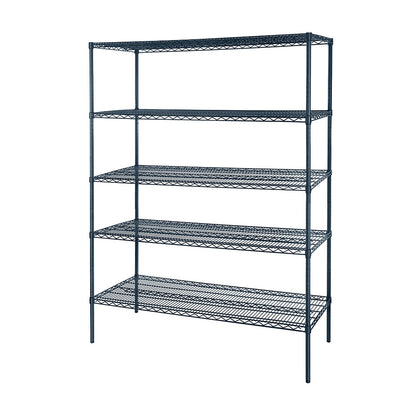 Atosa MWSSE186086 18"x60" Slate Gray 5-Shelf Epoxy Shelving Unit with 86" Post