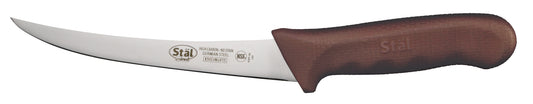 Winco KWP-60N 6" Brown Curved Polypropylene Handle Boning Knife