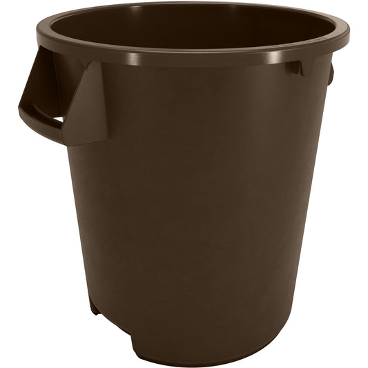 Sparta 84101001 10 Gallon Brown Round Polyethylene Bronco Waste Bin Trash Container