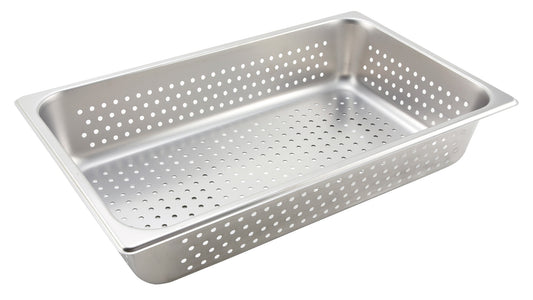 Winco SPFP4 Full-size Stainless Steel Perforated Steam Pan, 4" Deep