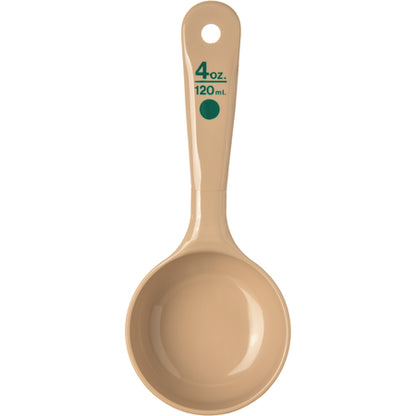 Carlisle 432806 4 oz Beige Polycarbonate Measure Miser Solid Short Handle