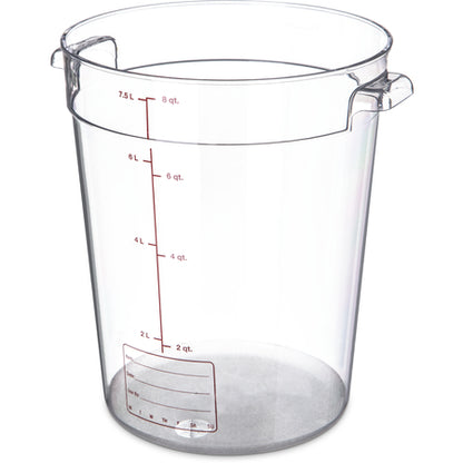 Carlisle 1076607 8 Qt Clear Round Polycarbonate StorPlus Food Storage Container