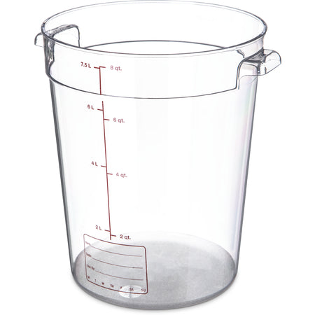 Carlisle 1076607 8 Qt Clear Round Polycarbonate StorPlus Food Storage Container