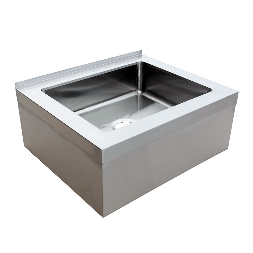 Omcan 44605 28" x 20" x 6" Stainless Steel Mop Sink with Drain Basket