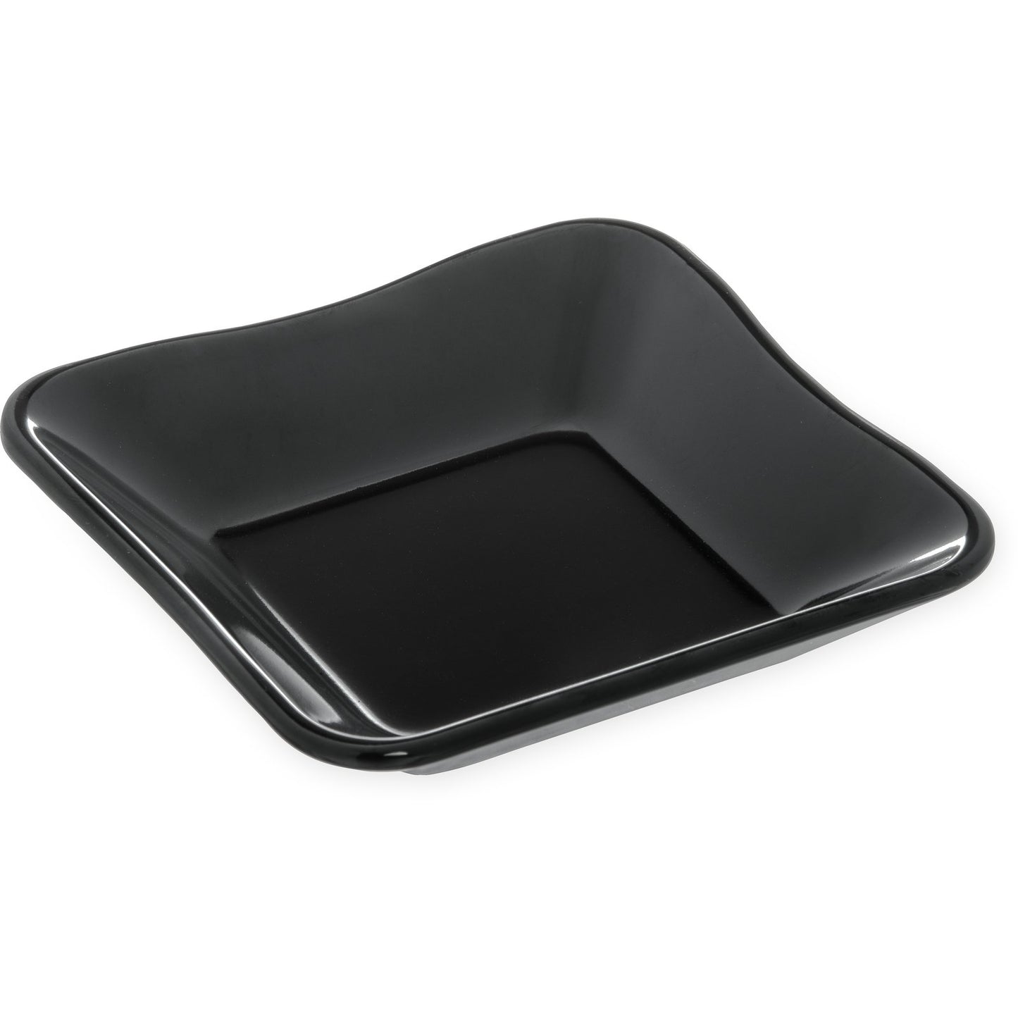 Carlisle 793403 8.5 oz 5-1/2" Black Square Melamine Scalloped Dish/Inset