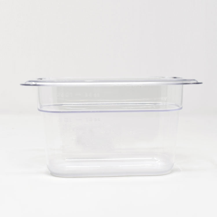 Omcan 80051 1/9-size Clear Polycarbonate Food Pan with 3 15/16" Deep