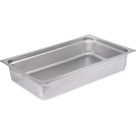 Carlisle 607004 Full-Size Stainless Steel DuraPan Light Gauge Steam Table Hotel Pan, 4" Deep
