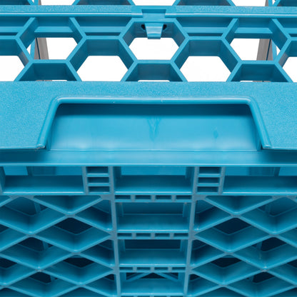 Carlisle RG9-114 Carlisle Blue 9-Compartment Polypropylene OptiClean Divided Glass Rack with 1 Extender 5.56"