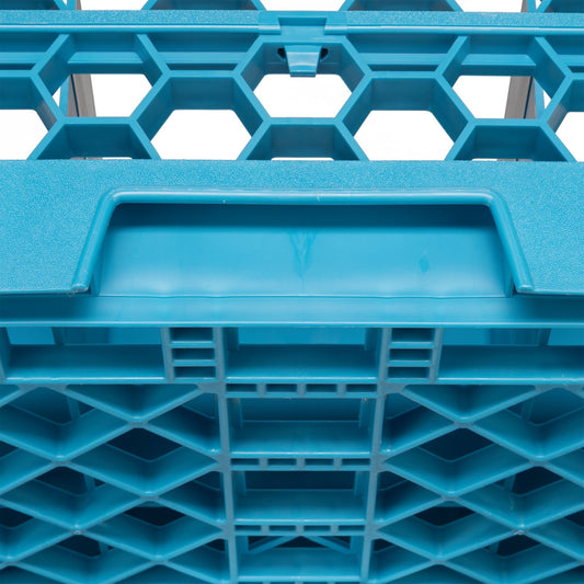 Carlisle RG9-114 Carlisle Blue 9-Compartment Polypropylene OptiClean Divided Glass Rack with 1 Extender 5.56"