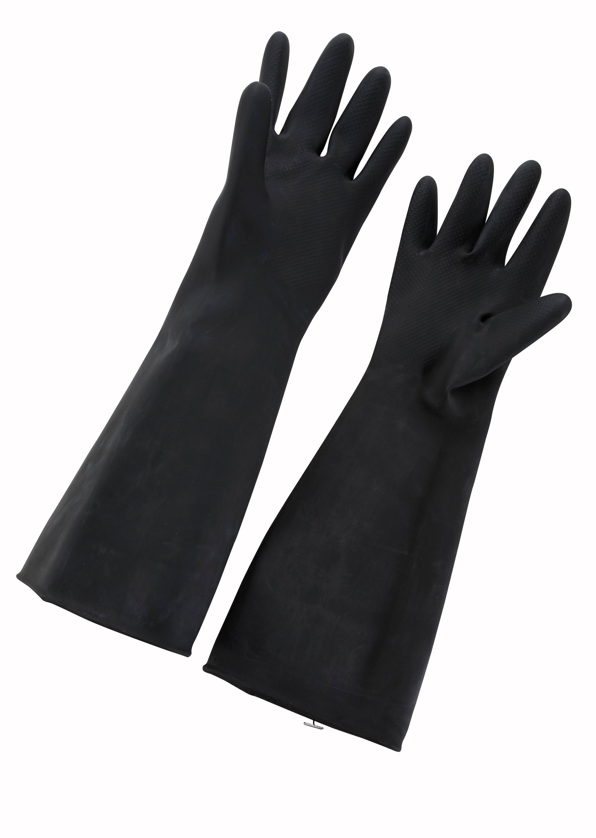 Winco NLG-1018 10" X 18" Black Natural Latex Gloves