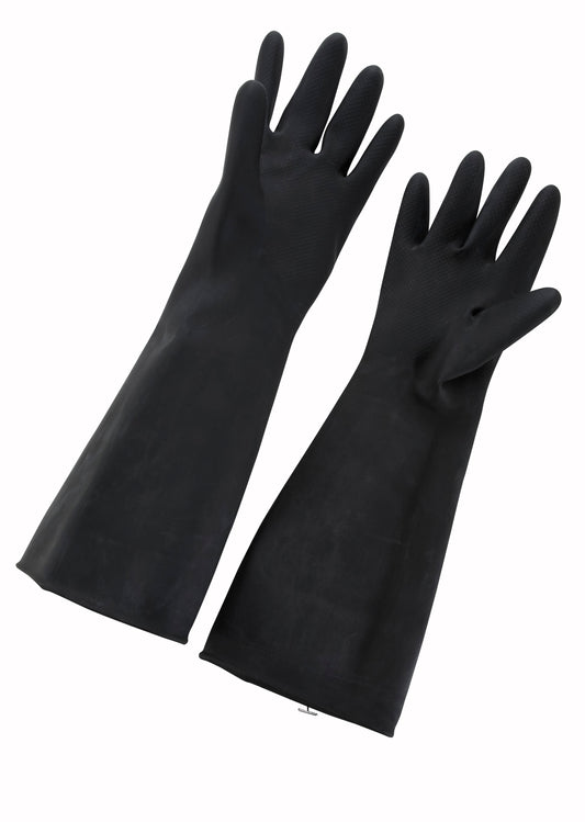 Winco NLG-1018 10" X 18" Black Natural Latex Gloves