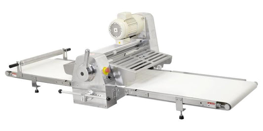 Omcan 42154 Stainless Steel Tabletop Dough Sheeter with 88-inch Conveyor Length