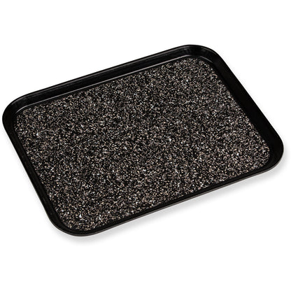 Carlisle DXSMC1418NSM03 14" x 18" Black Fiberglass Glasteel Marble Non-Skid Tray