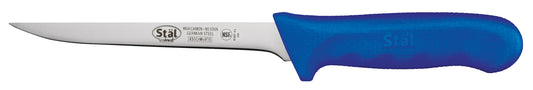 Winco KWP-61U 6" Blue Polypropylene Handle Narrow Boning Knife