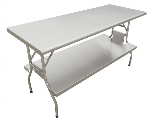 Omcan 41236 30" x 60" Stainless Steel Folding Table with Undershelf