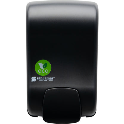 Carlisle S900REBK 900 mL Black Manual San Jamar ecoLogic Rely Soap & Sanitizer Dispenser, Liquid & Lotion