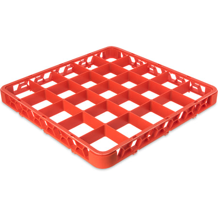 Carlisle RE25C24 Orange 25-Compartment Polypropylene OptiClean Divided Glass Rack Extender 1.78"