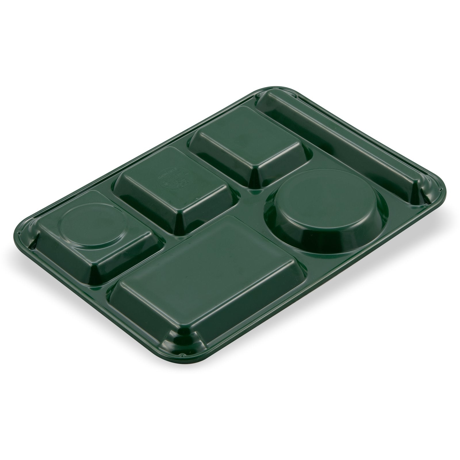 Carlisle 4398008 10" x 14" Forest Green 6-Compartment Melamine Left-Hand Heavyweight Tray