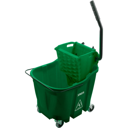 Sparta 8690409 35 Qt Green Polypropylene OmniFit Mop Bucket Combo: Side Press Wringer