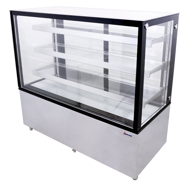 Omcan 44384 60" Square Glass Floor Refrigerated Display Case