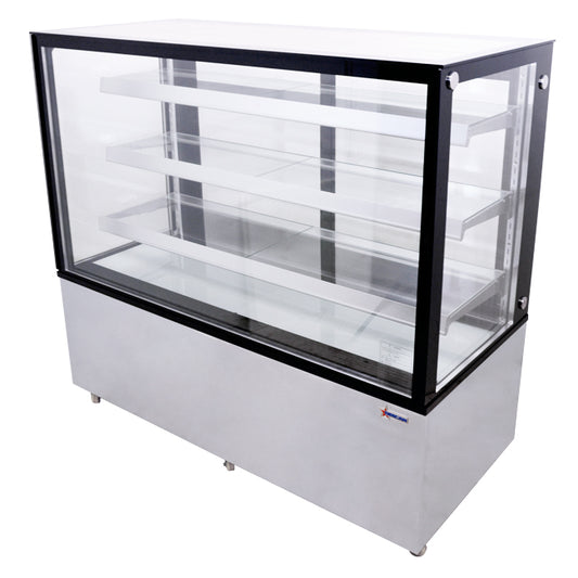 Omcan 44384 60" Square Glass Floor Refrigerated Display Case