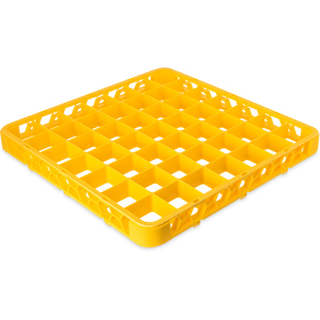 Carlisle RE49C04 Yellow 49-Compartment Polypropylene OptiClean Divided Glass Rack Extender 1.78"