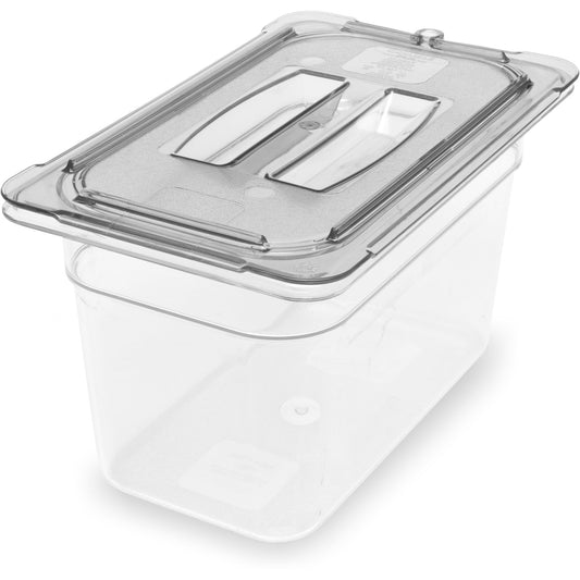 Carlisle 3068207 1/4 Size Clear Polycarbonate StorPlus Food Pan, 6" Deep