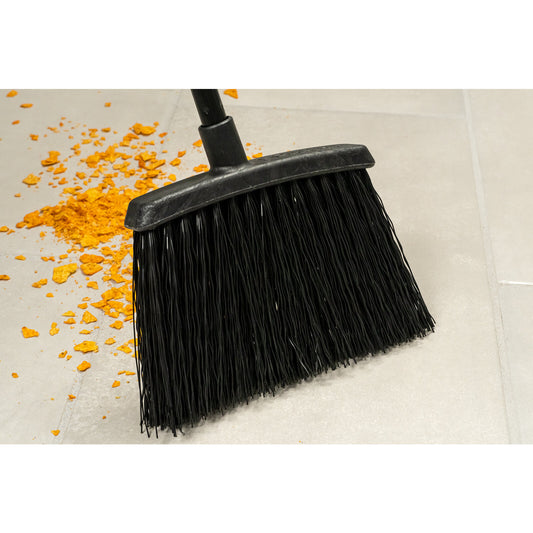 Carlisle 4688403 48" Black Duo-Sweep Unflagged Warehouse Broom with Black Metal Handle