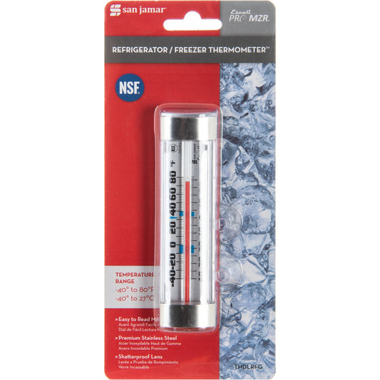 San Jamar THDLRFG Silver Refrigerator / Freezer Thermometer NSF Listed