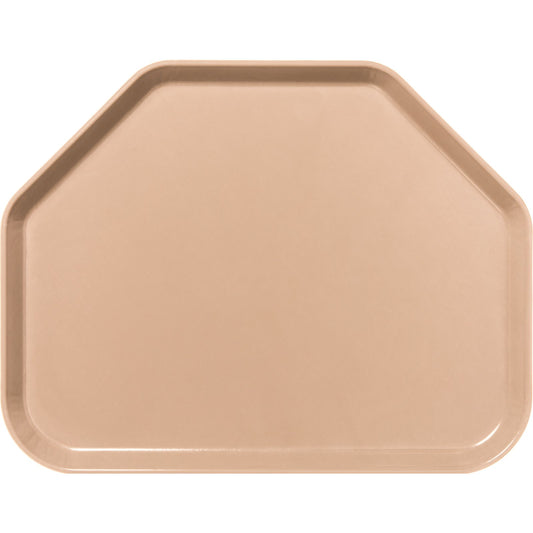 Carlisle 1713FG095 18" x 14" Almond Trapezoid Glasteel Fiberglass Tray