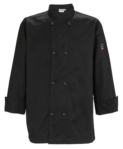 Winco UNF-6K4XL 4XL Black Tapered Chef Men's Jacket