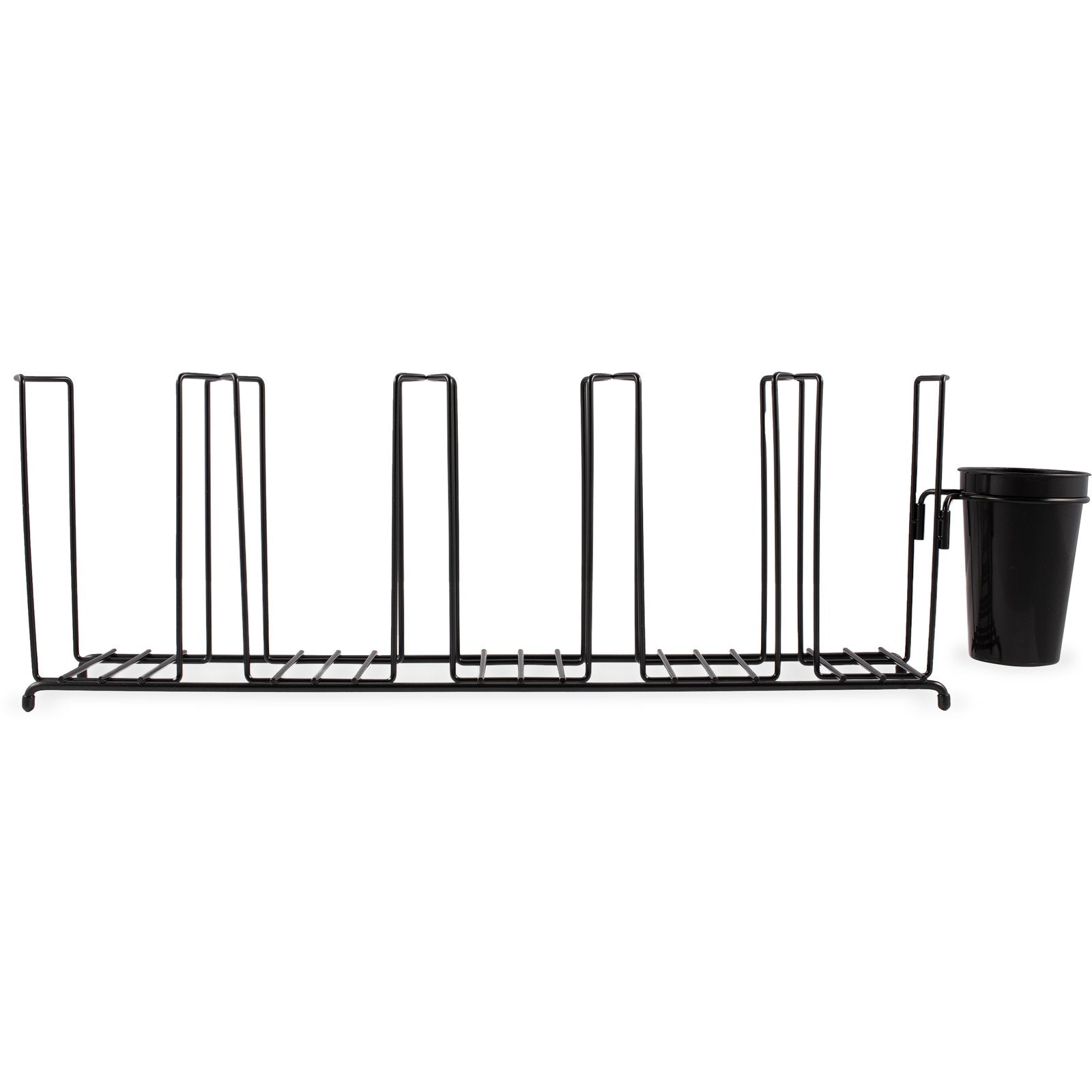 San Jamar C8005WFS Black 5-Compartment Wire Cup and Lid Organizer
