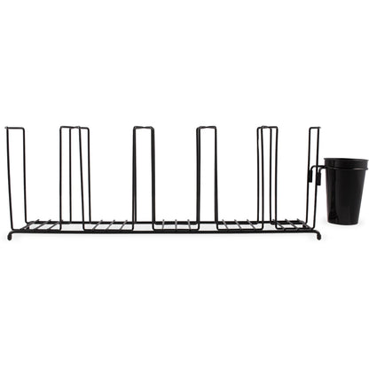 San Jamar C8005WFS Black 5-Compartment Wire Cup and Lid Organizer