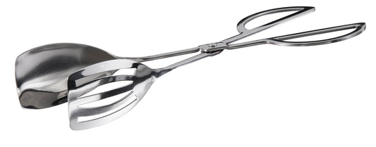 Winco ST-10S 10" Stainless Steel Salad Tong, Spoon/Spatula Scissor Style