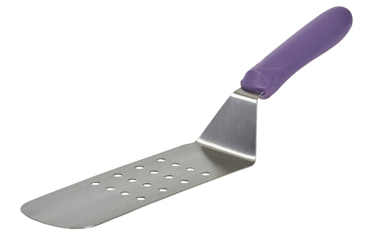 Winco TWP-91P Purple Perforated Flexible Turner w/ Offset, 8-1/4" x 2-7/8"Blade Allergen Free