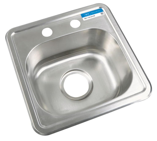 BK Resources BK-DIS-1515 15"x15" One Compartment Stainless Steel Drop-In Sink