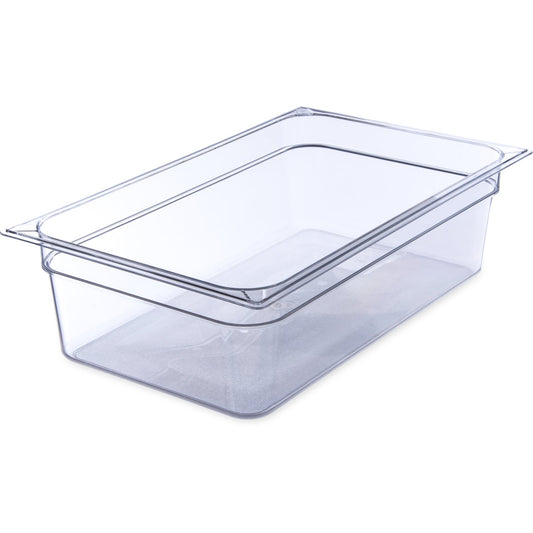 Carlisle 10202B07 Full-Size Clear Polycarbonate StorPlus Food Pan, 6" Deep