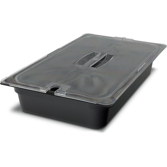 Carlisle 10401B03 Full-Size Black High Heat Plastic StorPlus Food Pan