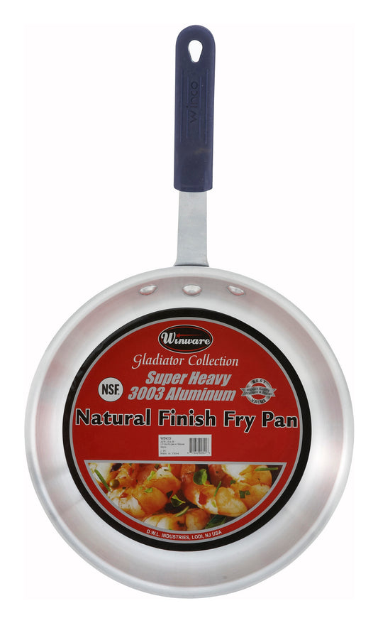 Winco AFP-14A-H 14" Natural Finish Aluminum Gladiator Fry Pan w/Sleeve