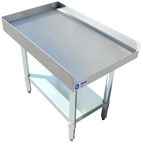 Omcan 24087 30" x 15" Stainless Steel Equipment Stand with Galvanized Undershelf and Legs