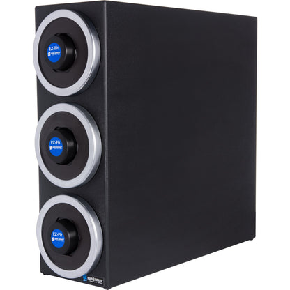 San Jamar C2903 Black 3-Slot EZ-Fit Vertical Countertop Cup Dispenser Cabinet with Metal Trim Ring