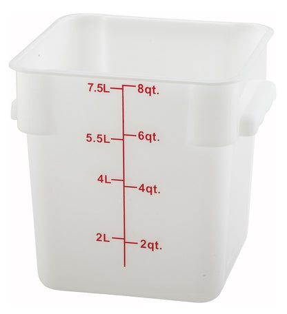 Winco PTSC-8 8 Qt. Translucent Polypropylene Storage Container