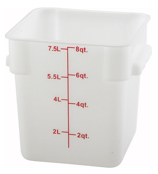 Winco PTSC-8 8 Qt. Translucent Polypropylene Storage Container