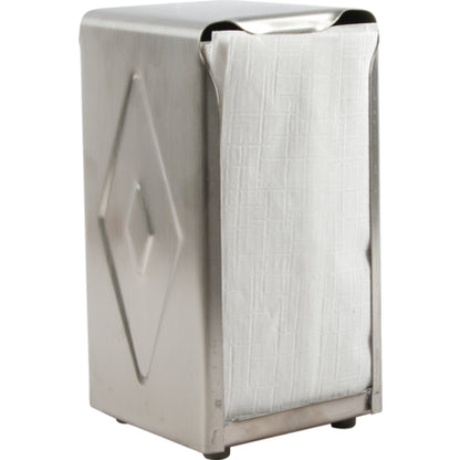 Carlisle H900X 150 Napkin Chrome Stainless Steel Tabletop Classic Napkin Dispenser, Tallfold