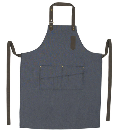 Winco BA-3327B Blue Bib Apron