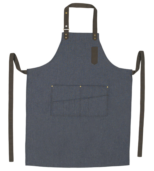 Winco BA-3327B Blue Bib Apron