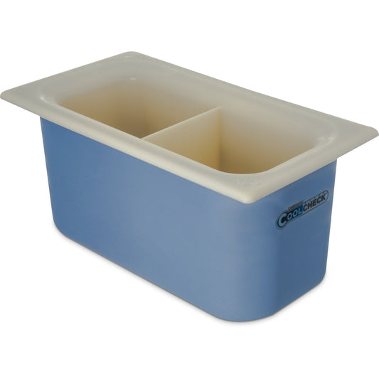 Carlisle CM1103C1402 3.4 Qt 1/3 Size White/Blue Coldmaster CoolCheck Divided Food Pan