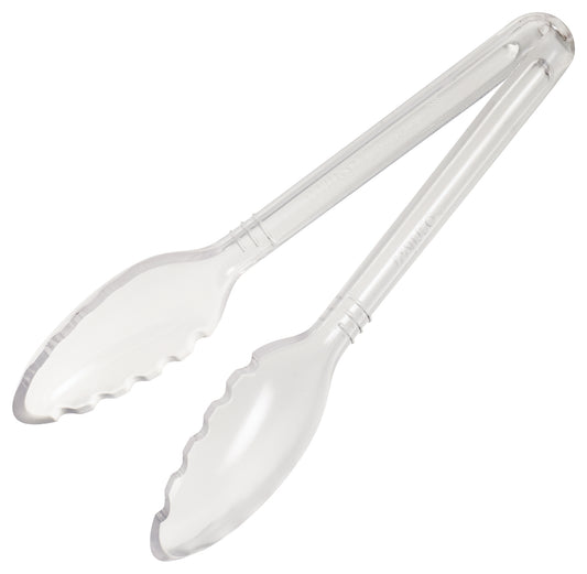 Winco CVST-9C 9" Clear Curved Polycarbonate Serving Tong