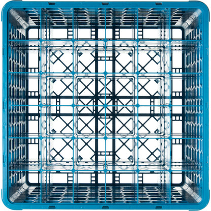 Carlisle RG36-514 Carlisle Blue 36-Compartment Polypropylene OptiClean Divided Glass Rack with 5 Extenders 11.9"